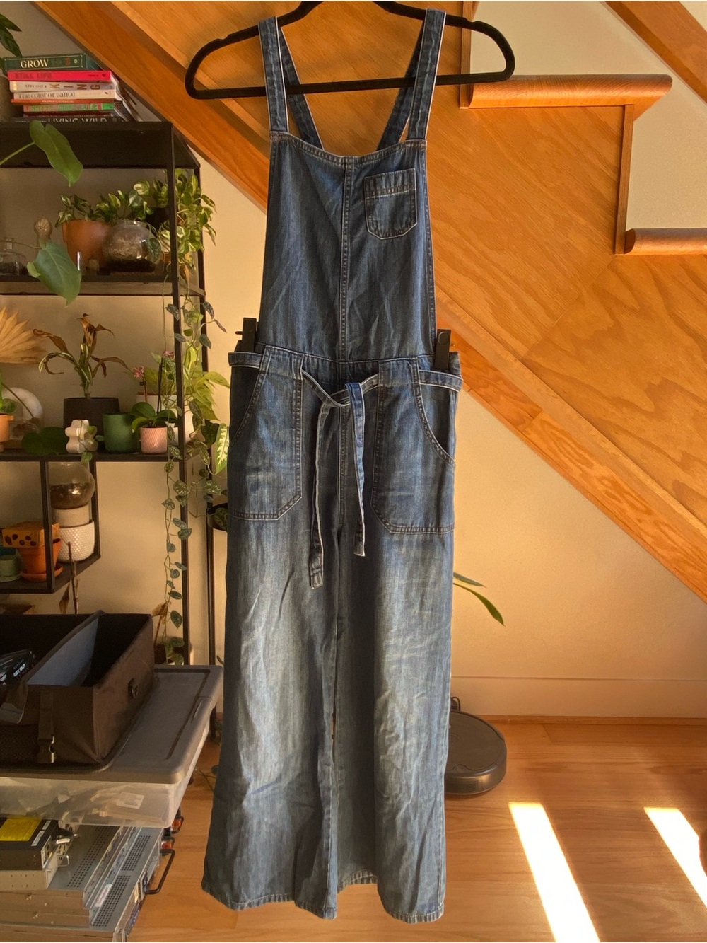 Gap Denim Wide-Leg Overalls with Tie Waist